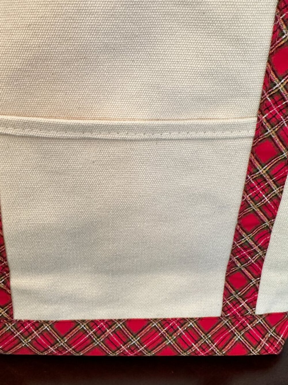 VTG Lands End Red Cream Classic Canvas Boat Tote Medium 16x12 - Picture 4 of 13